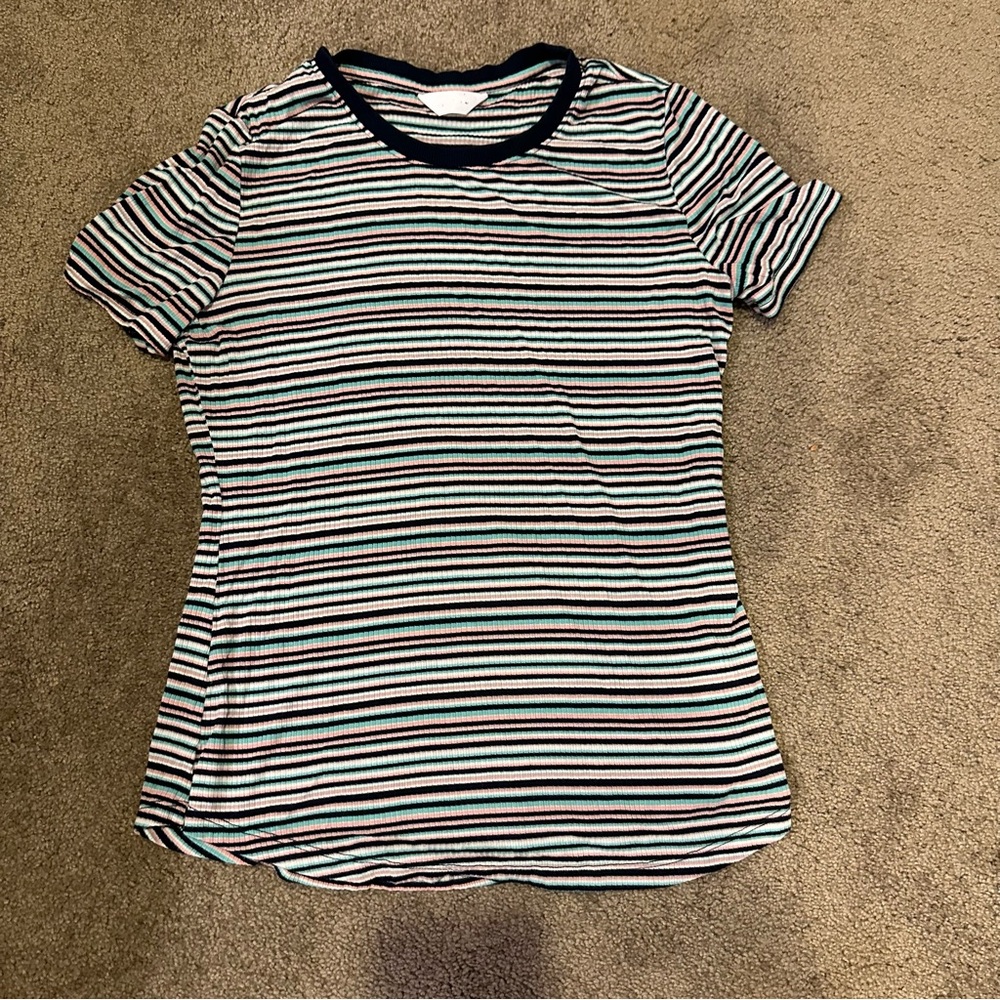 Anthropologie Splendid Malin Striped Tee Ribbed - Picture 4 of 5